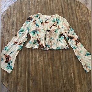100% silk crop top - Stone Cold Fox